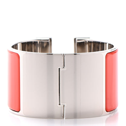 Hermes Enamel Clic Clac H Extra Wide Bracelet PM Capucine White 3 of 6