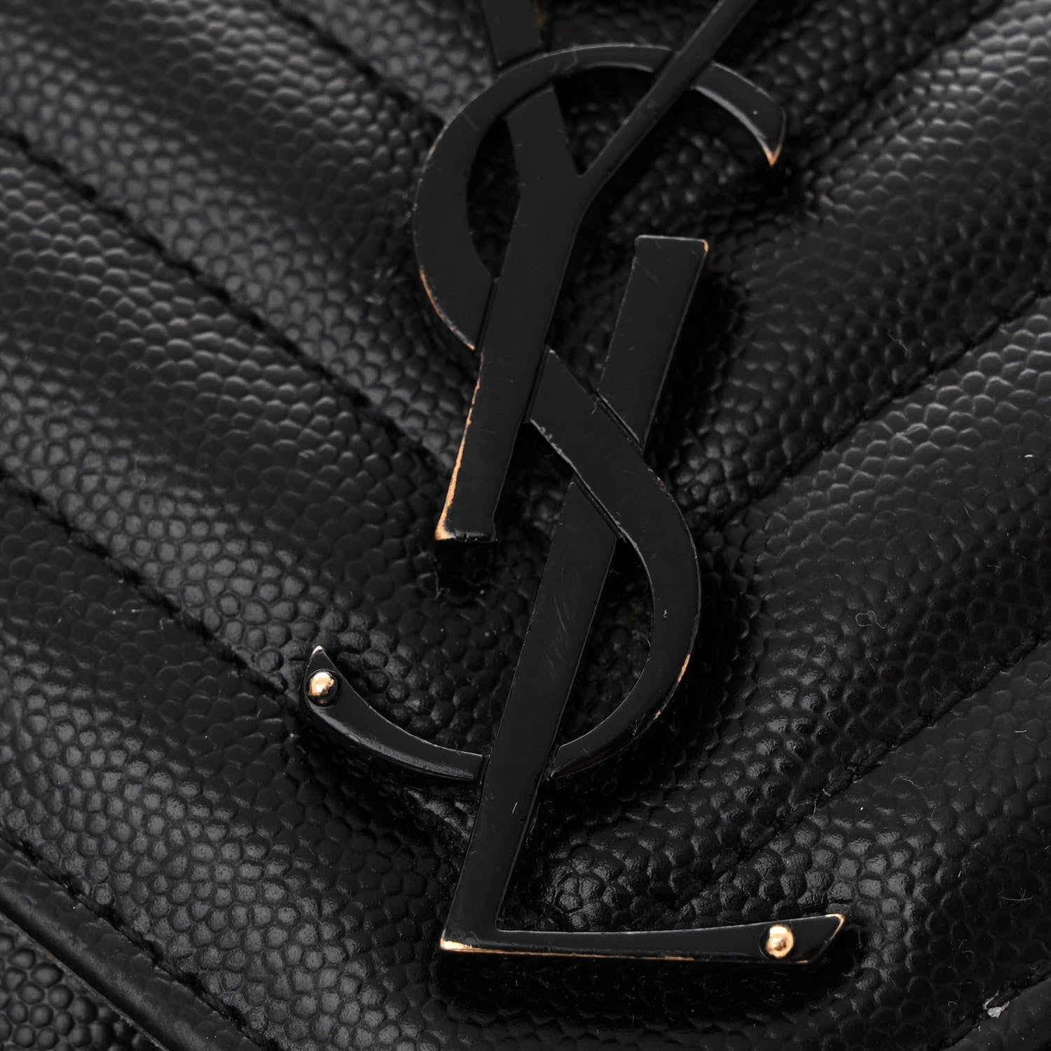Saint Laurent Grain De Poudre Textured Mixed Matelasse Triquilt Medium Monogram Monochrome Satchel Black 11 of 12