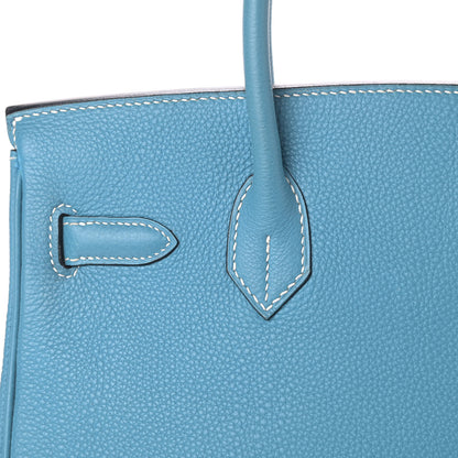 Hermes Togo Birkin 30 Blue Jean 7 of 28