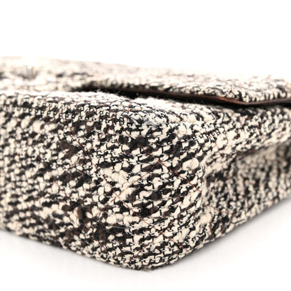 Chanel Tweed Quilted Medium Double Flap White Brown 10 of 12