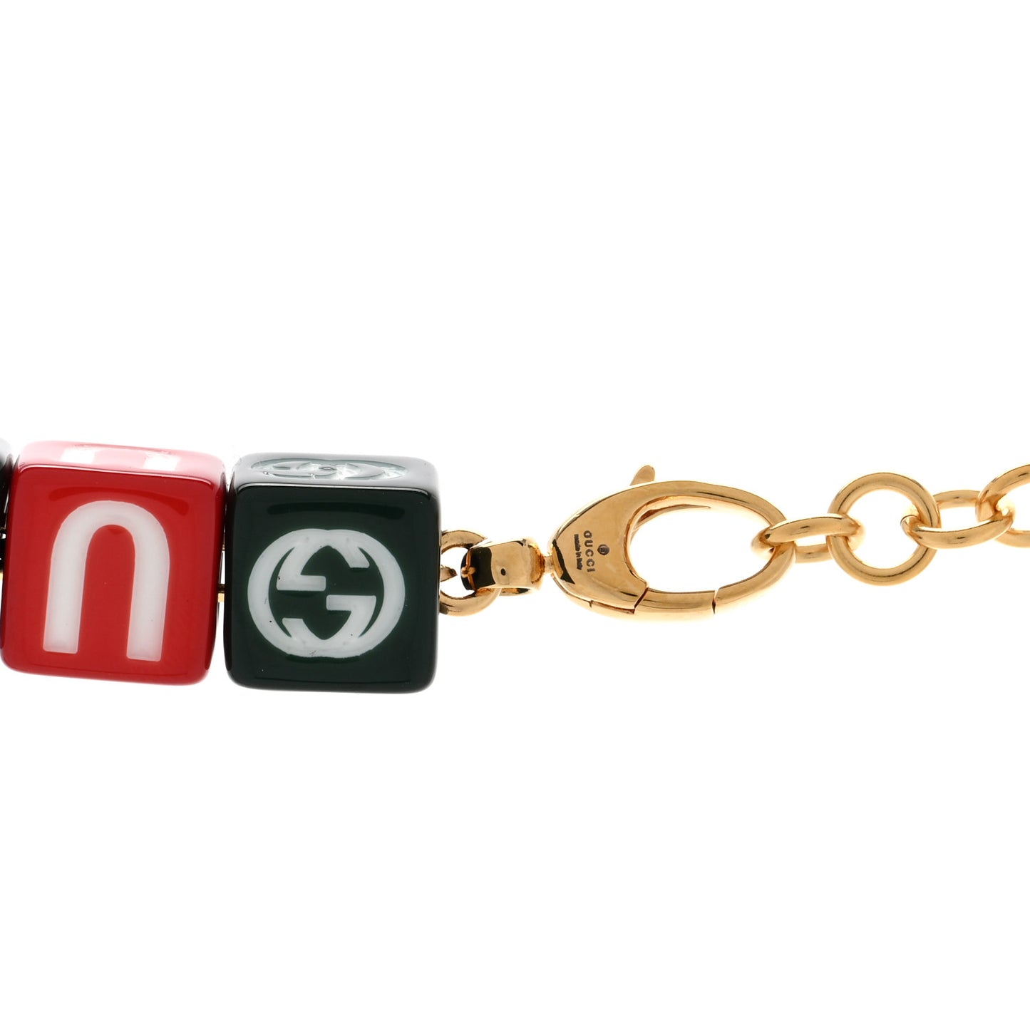 X BALENCIAGA Resin Symbols Necklace Green Red