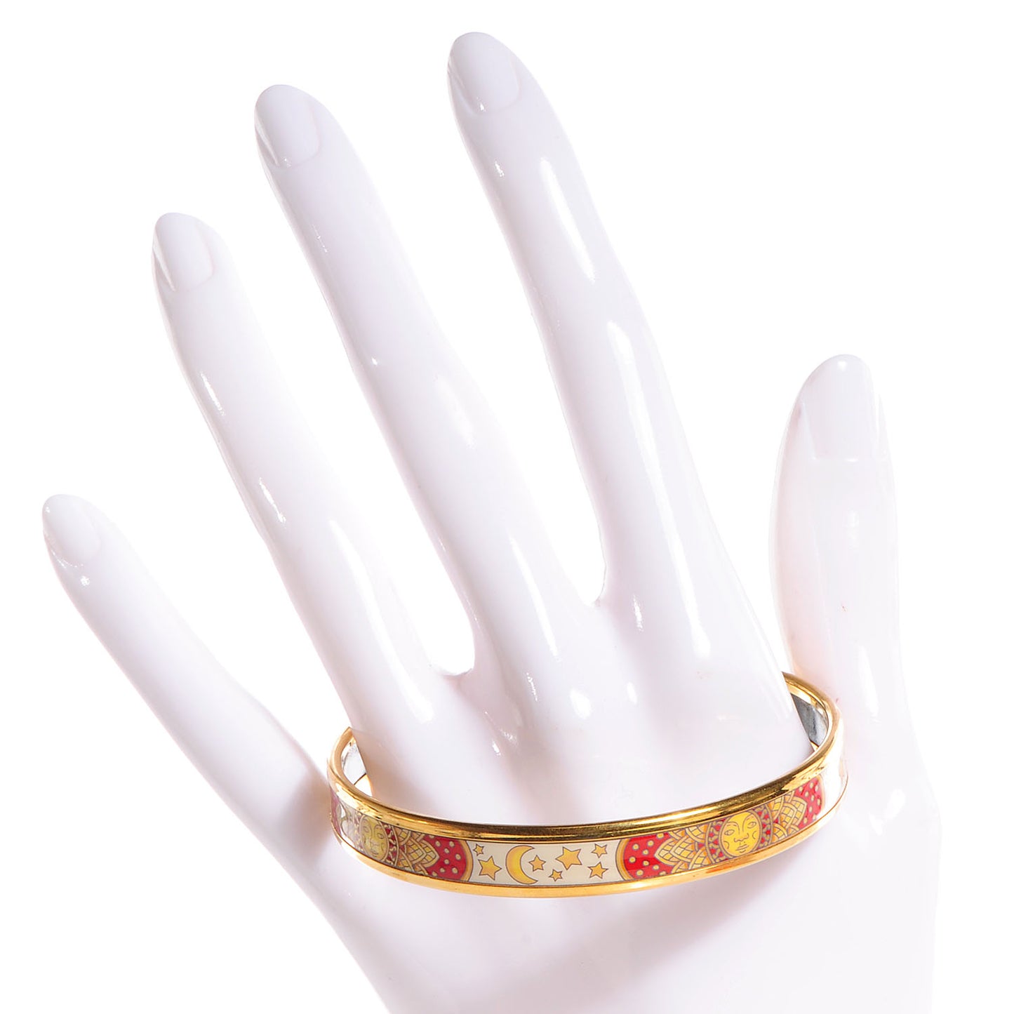 Enamel Printed Carpe Diem Narrow Bracelet 65 Red