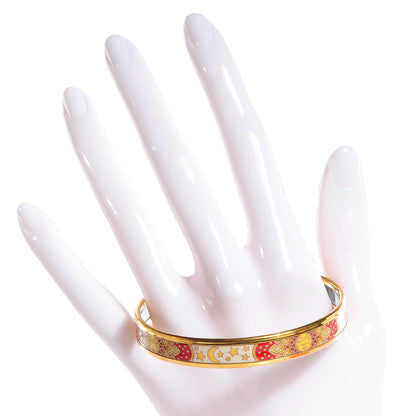 Hermes Enamel Printed Carpe Diem Narrow Bracelet 65 Red 2 of 6