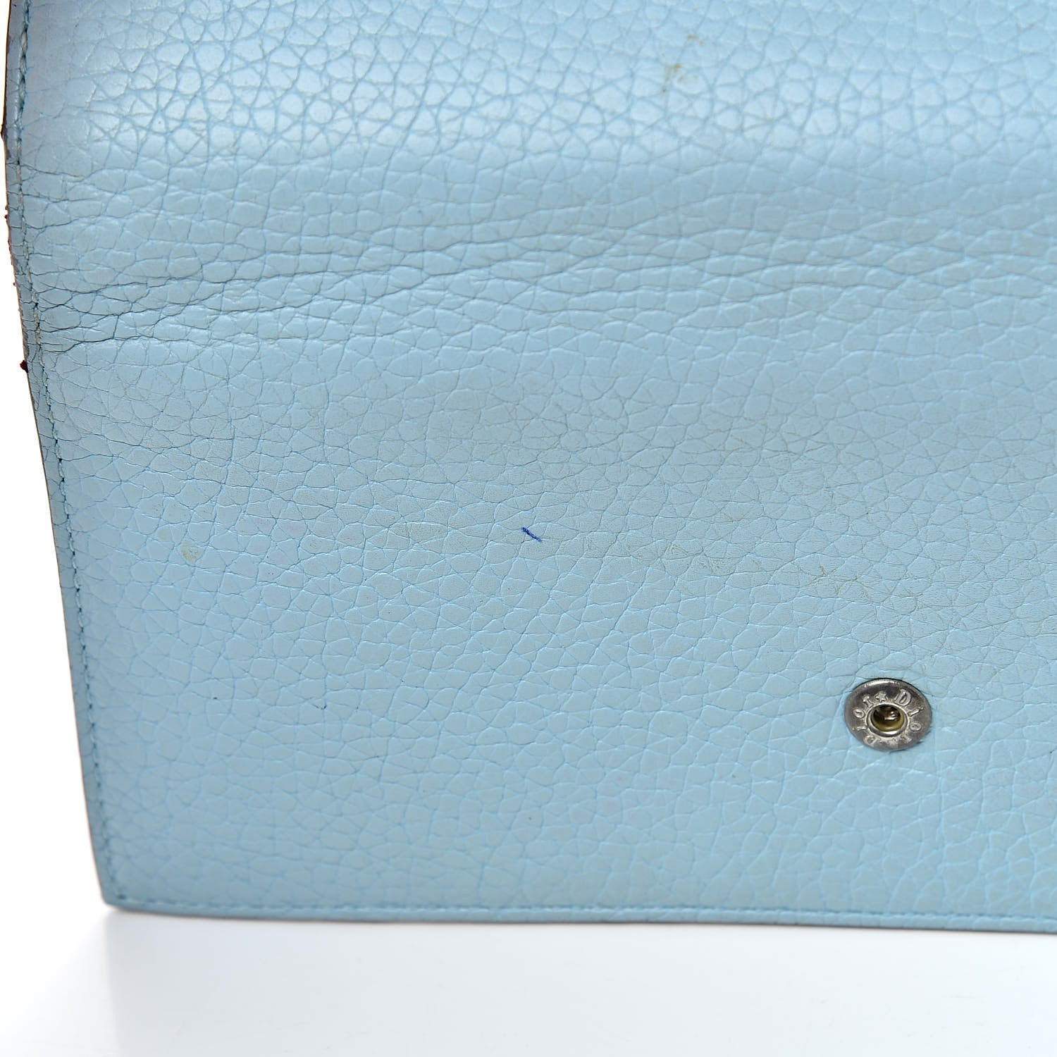 Christian Dior Bullcalf Diorissimo Long Wallet Sky Blue Pink 10 of 19