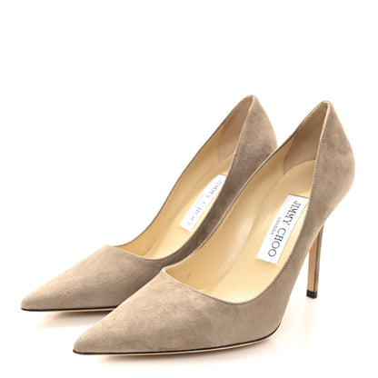 Jimmy Choo Suede Pointy Toe Romy Pumps 35.5 Stone 4 of 9