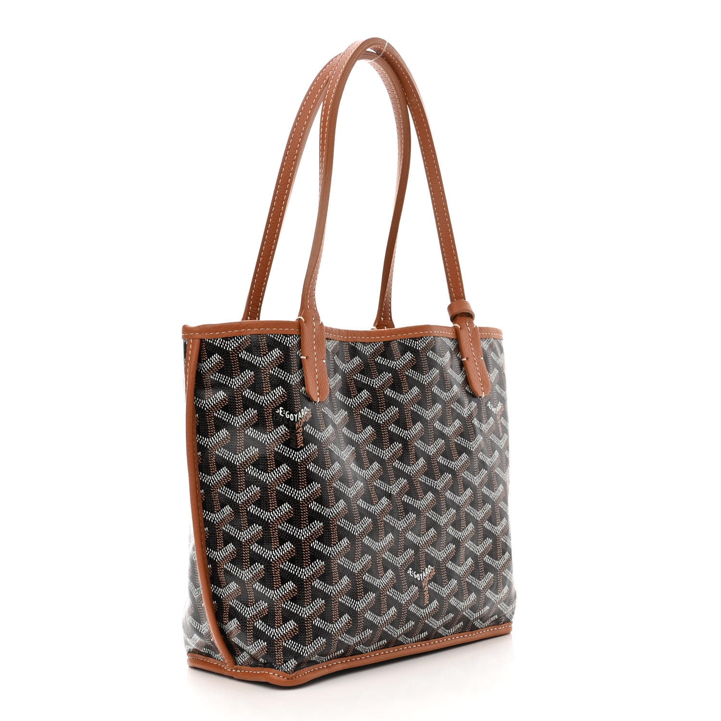 Goyardine Reversible Mini Anjou Black Gold