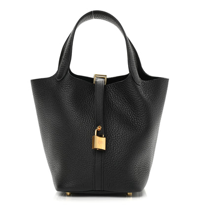 Hermes Taurillon Clemence Picotin Lock 18 PM Black 1 of 9