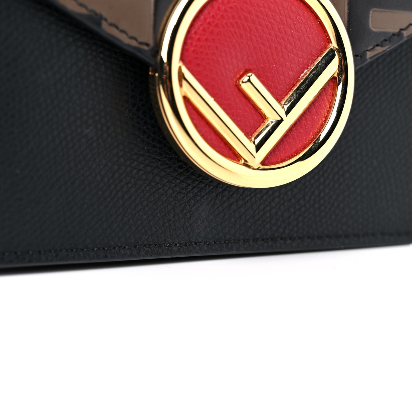 Vitello Cruise F is Fendi Bi-Color FF 1974 Embossed Envelope Belt Bag Maya Black