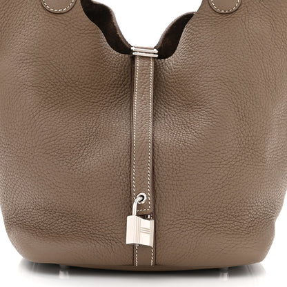 Hermes Taurillon Clemence Picotin Lock 22 MM Etoupe 8 of 10
