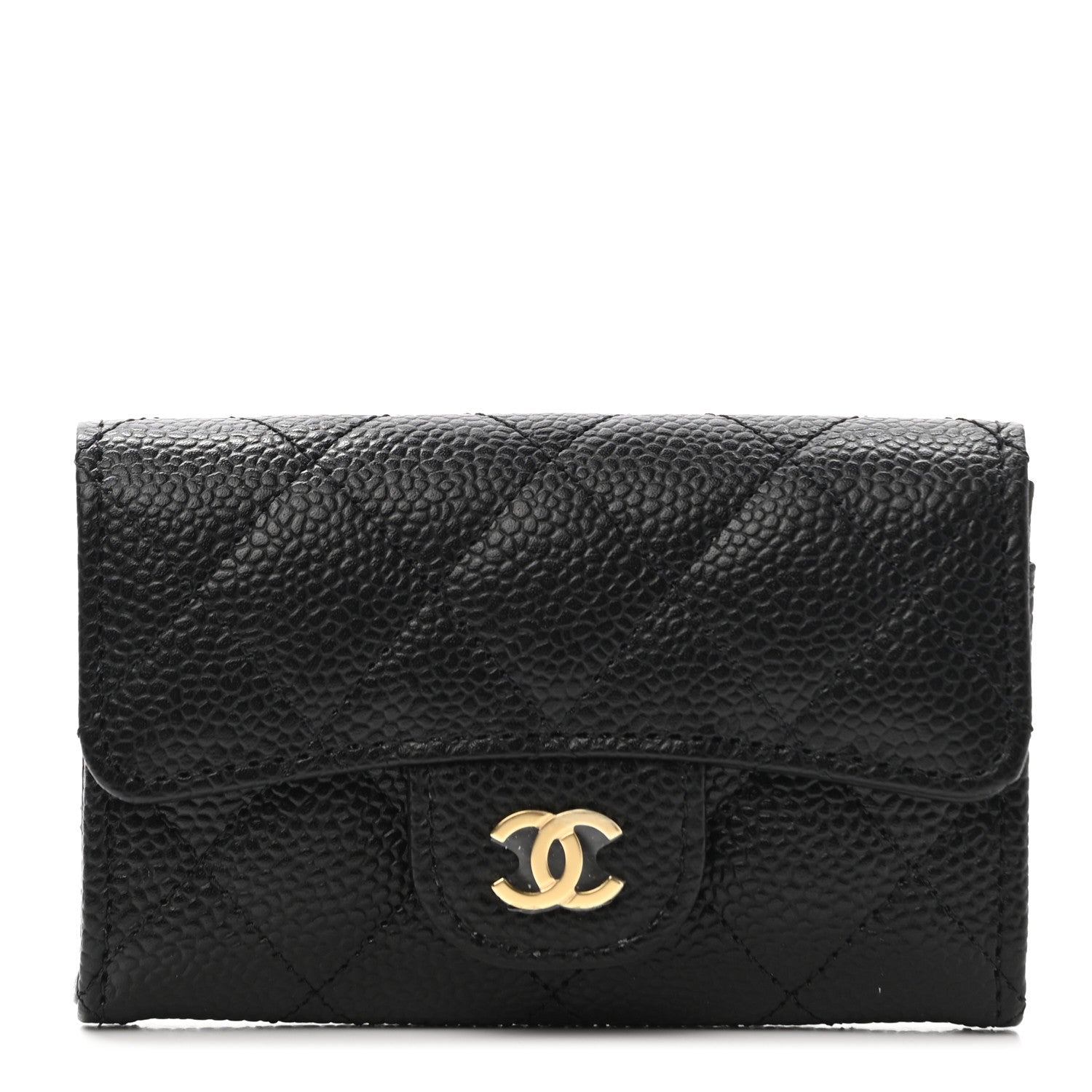 Chanel Caviar Quilted Flap Card Holder Wallet Black 1 of 8