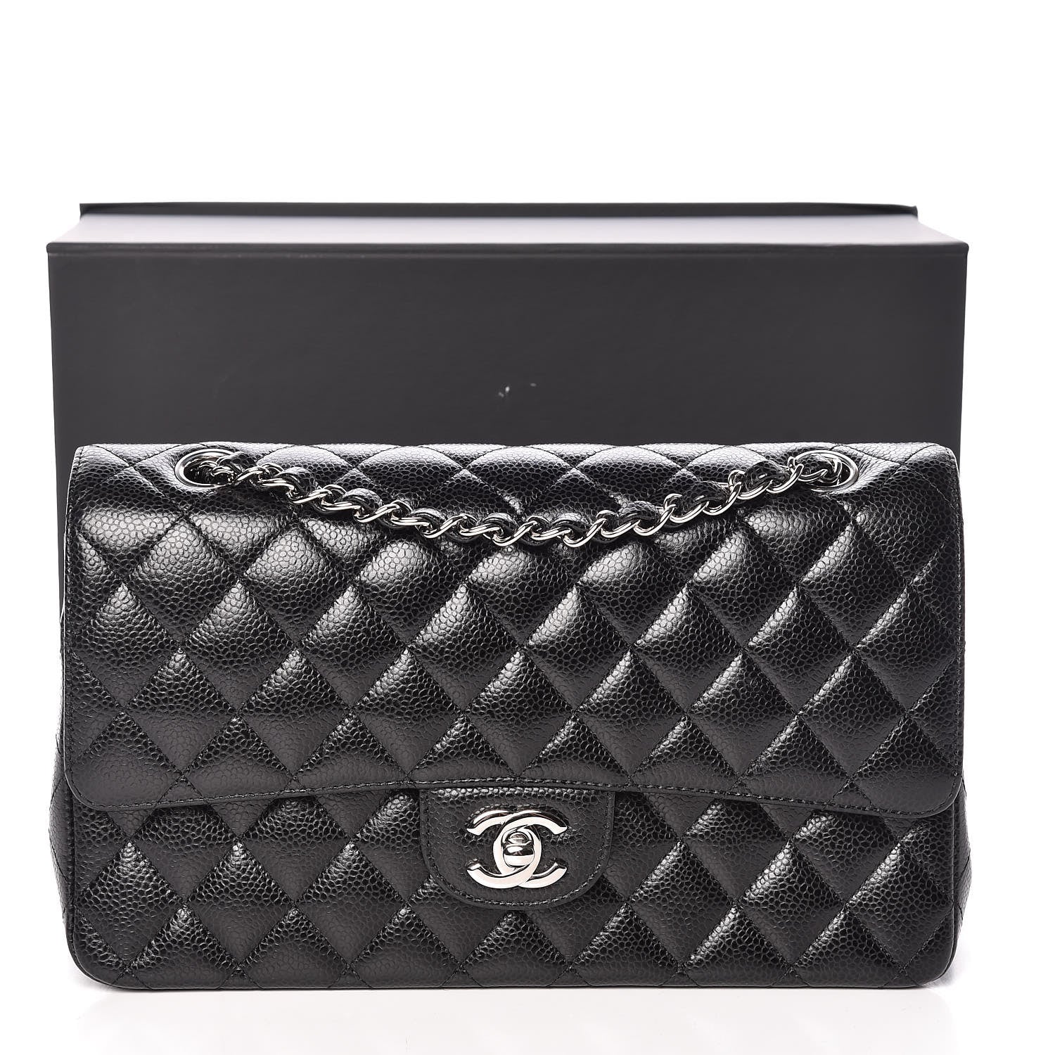 Chanel Caviar Quilted Medium Double Flap Black 10 of 10