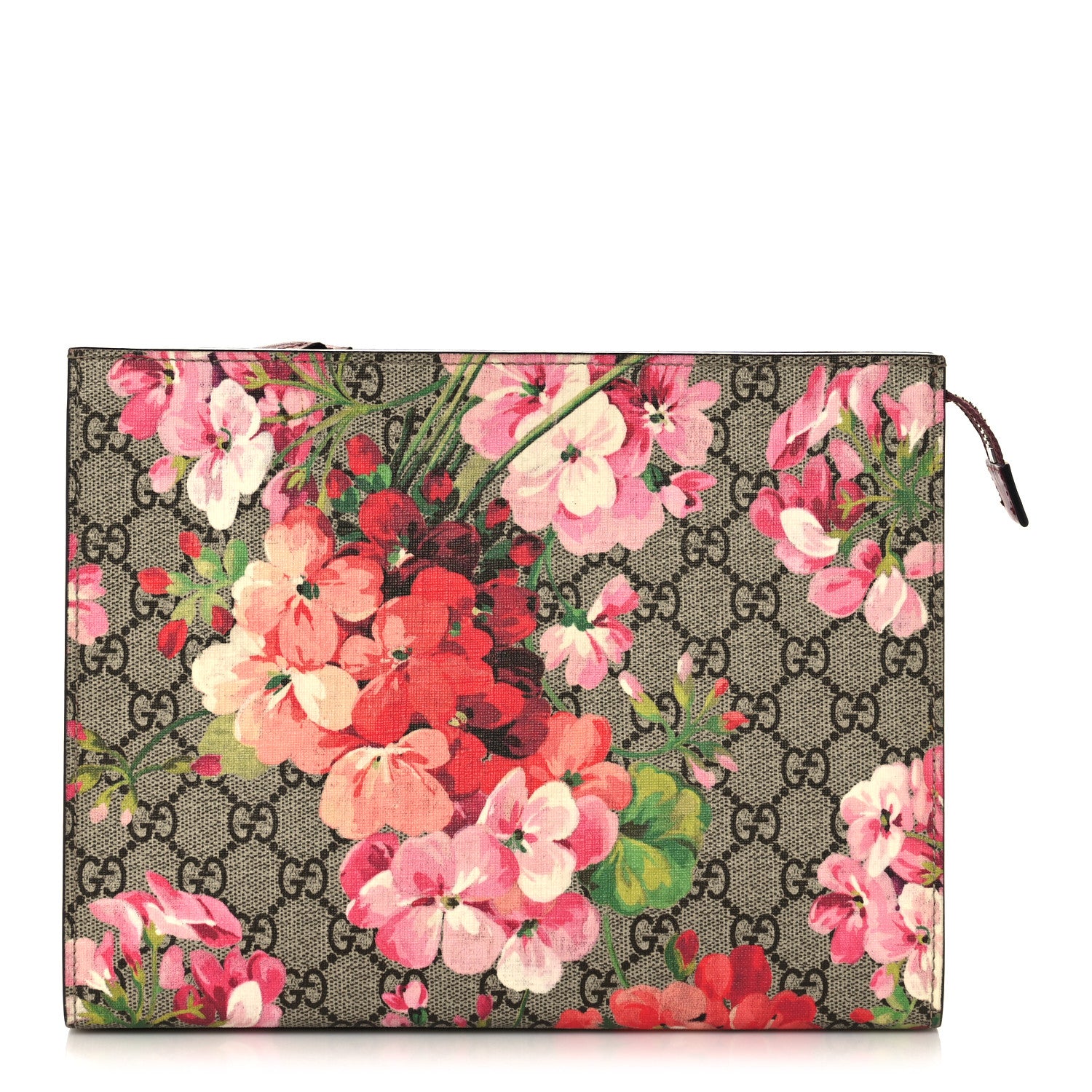 Gucci GG Supreme Monogram Blooms Large Cosmetic Case Beige Multicolor Dry Rose 1 of 10