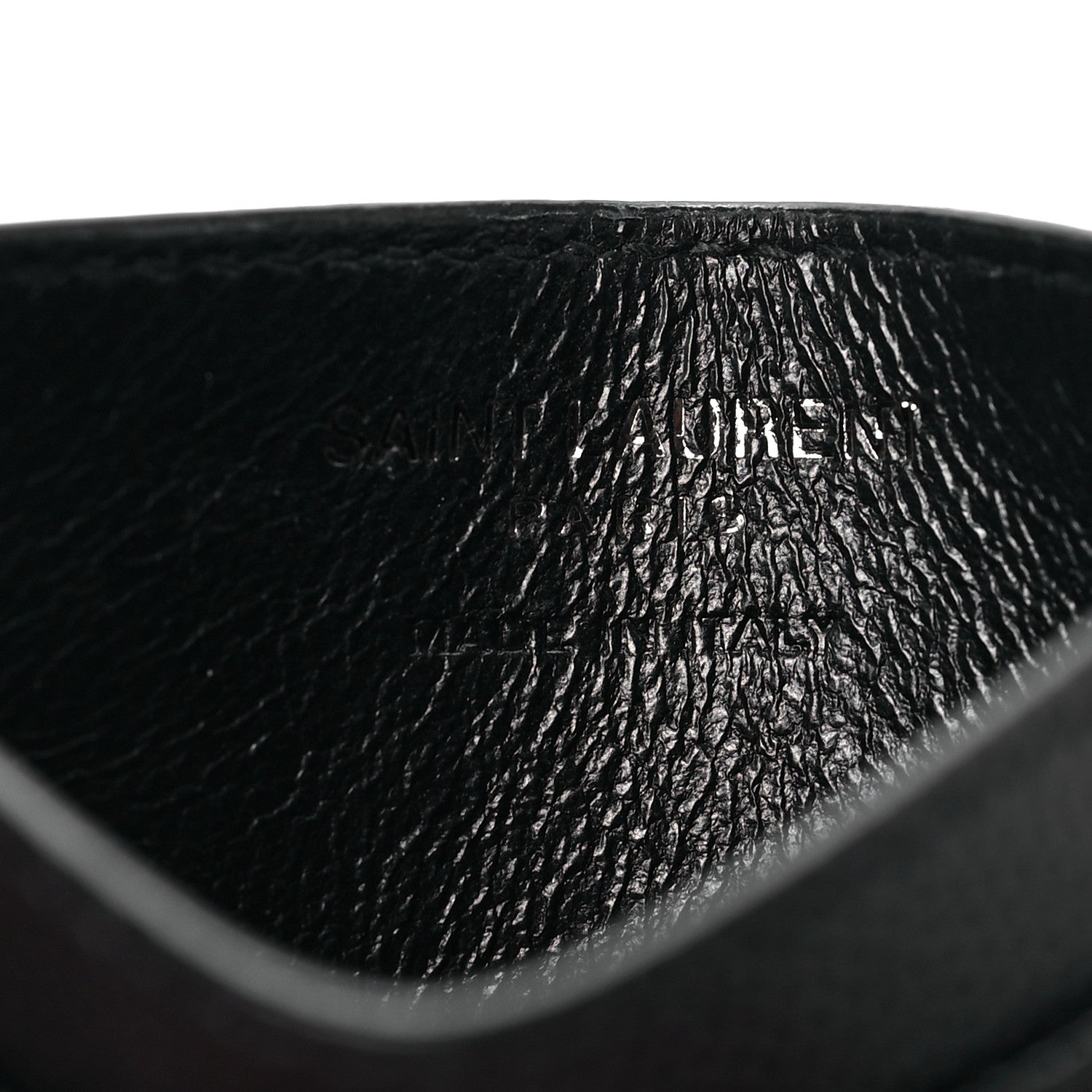 Saint Laurent Grain De Poudre Matelasse Chevron Monochrome Monogram Credit Card Case Black 7 of 8