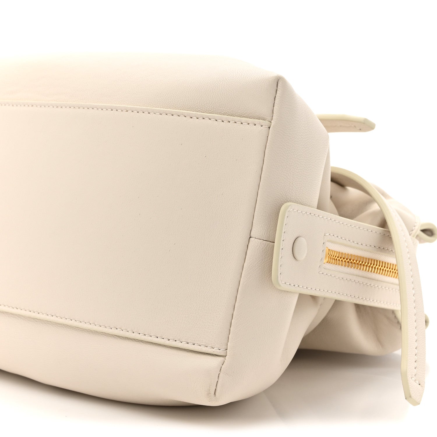 Off-White Calfskin Zip Tie Clutch White 8 of 12