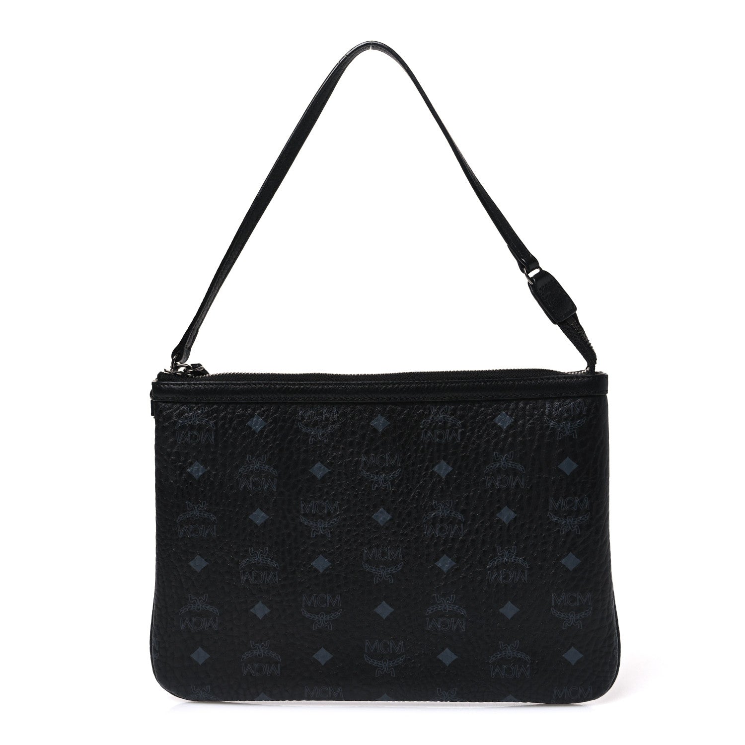 MCM Visetos Liz Shopper Tote Pouch Black 1 of 10