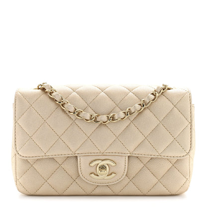 Chanel Metallic Lambskin Quilted Mini Rectangular Flap Gold 1 of 10