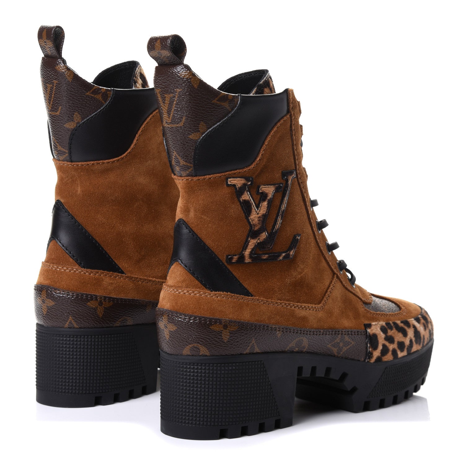 Louis Vuitton Suede Calfskin Monogram Laureate Platform Desert Boots 38 Cognac 7 of 22