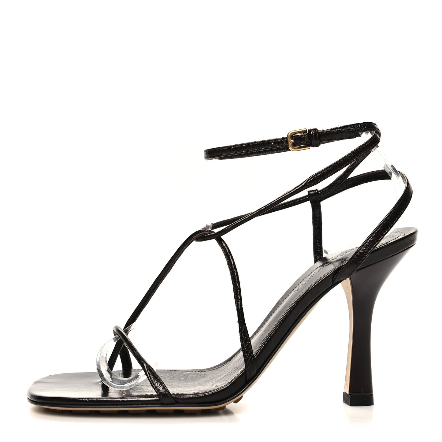 Crush Calfskin The Line 90mm Sandals 36 Chocolate Spread