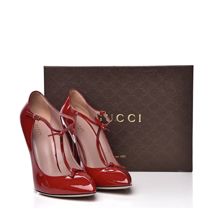 Gucci Patent Beverly T-Strap High Heel Pumps 42 Red 9 of 9