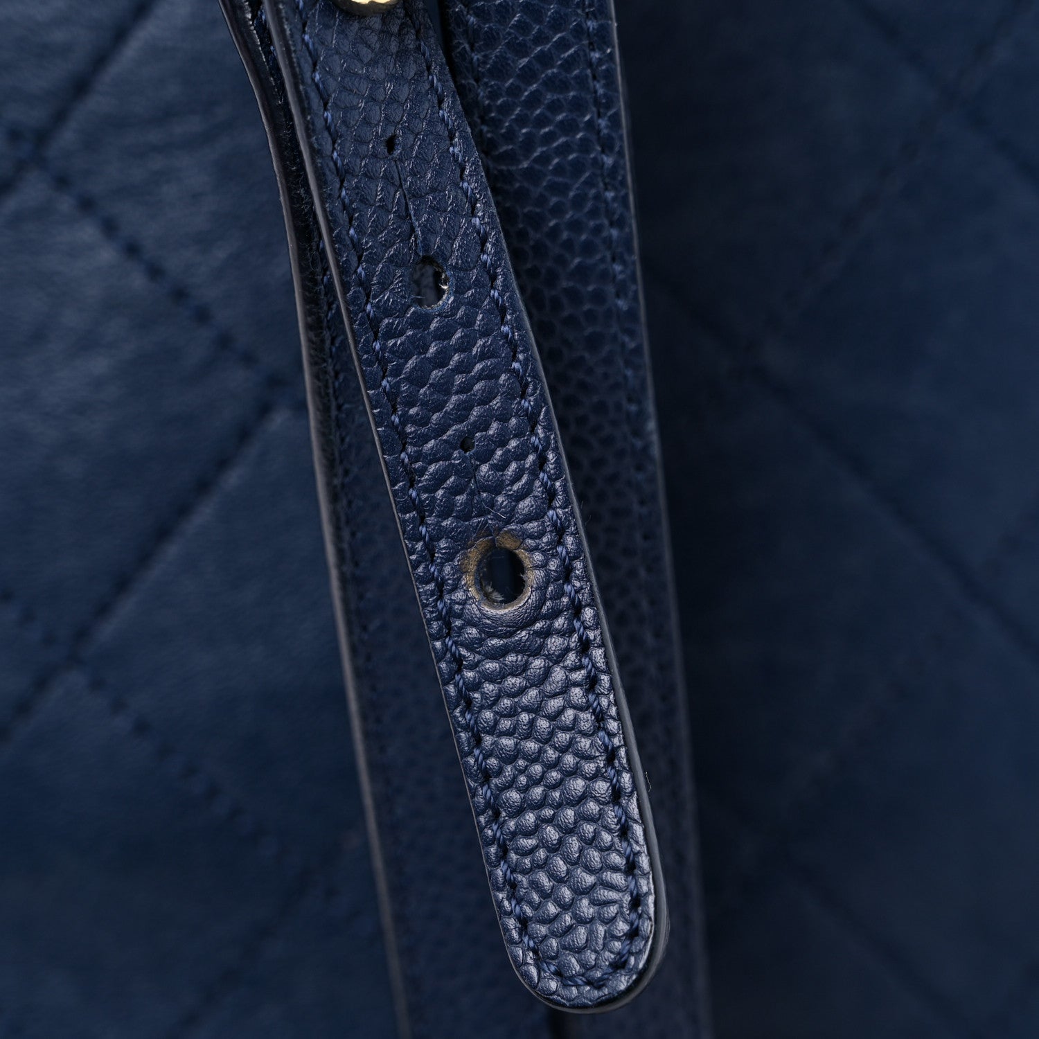 Chanel Sheepskin Caviar Quilted Daily Round Backpack Blue 15 of 16