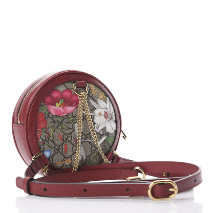 Gucci GG Supreme Monogram Web Flora Mini Ophidia Round Backpack Red 2 of 10
