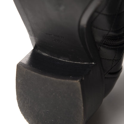 Chanel Lambskin Patent Calfskin Quilted Pearl Boots 38.5 Black 6 of 13