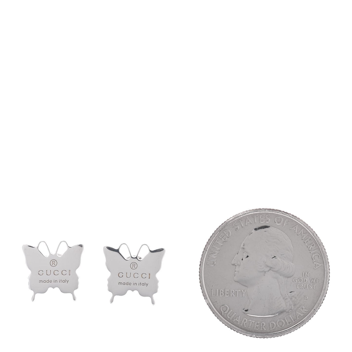 Sterling Silver Trademark Butterfly Stud Earrings