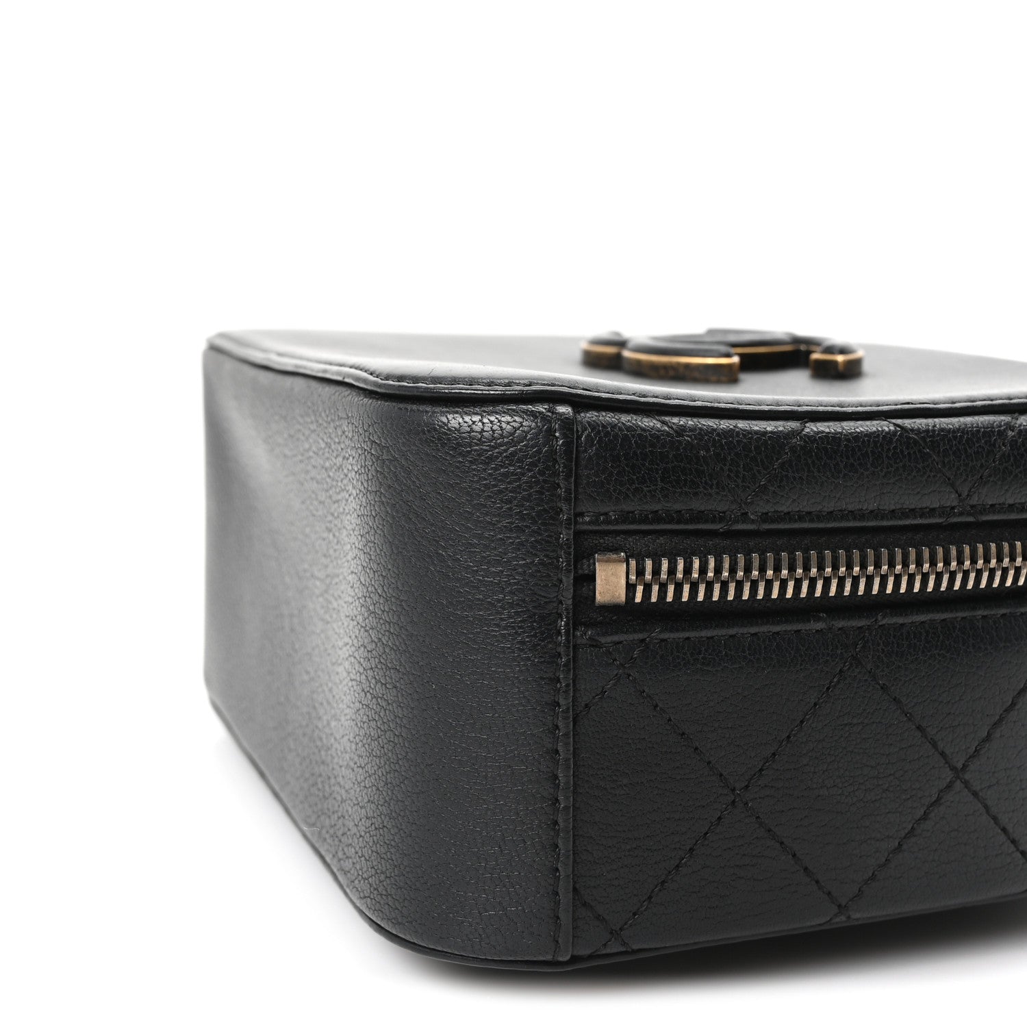 Chanel Shiny Calfskin Goatskin Small Coco Curve Vanity Bag Black 10 of 11