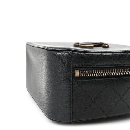 Chanel Shiny Calfskin Goatskin Small Coco Curve Vanity Bag Black 10 of 11