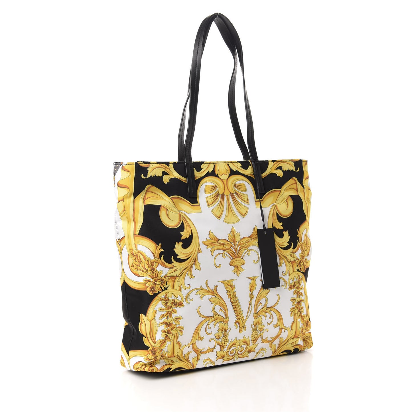 Nylon Baroque Print Tote Black