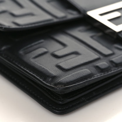 Fendi Nappa FF 1974 Embossed Baguette Clutch Black 8 of 10