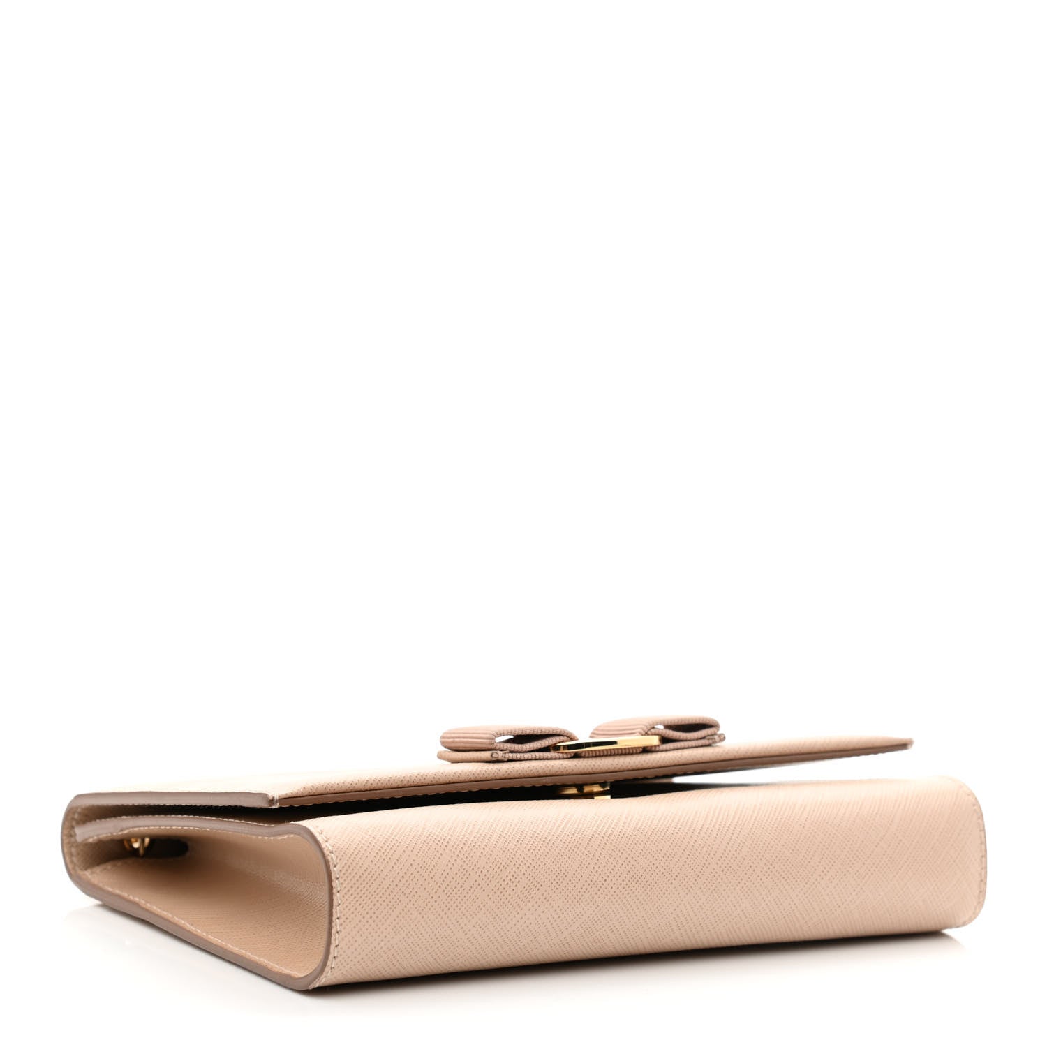 Salvatore Ferragamo Hammered Calfskin Mini Miss Vara Bow Chain Bag New Bisque 4 of 12