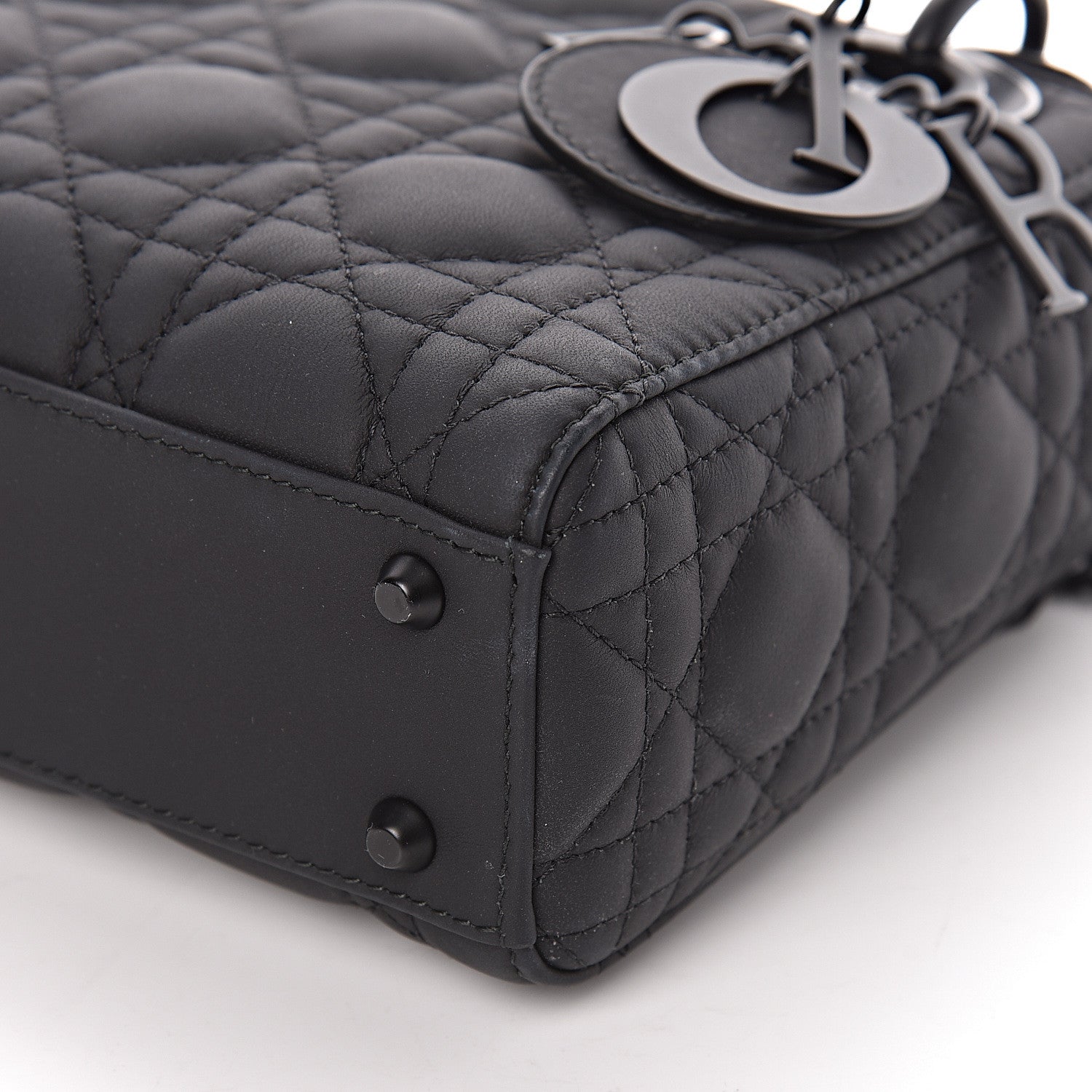 Christian Dior Ultra Matte Calfskin Cannage Mini Lady Dior Black 8 of 10