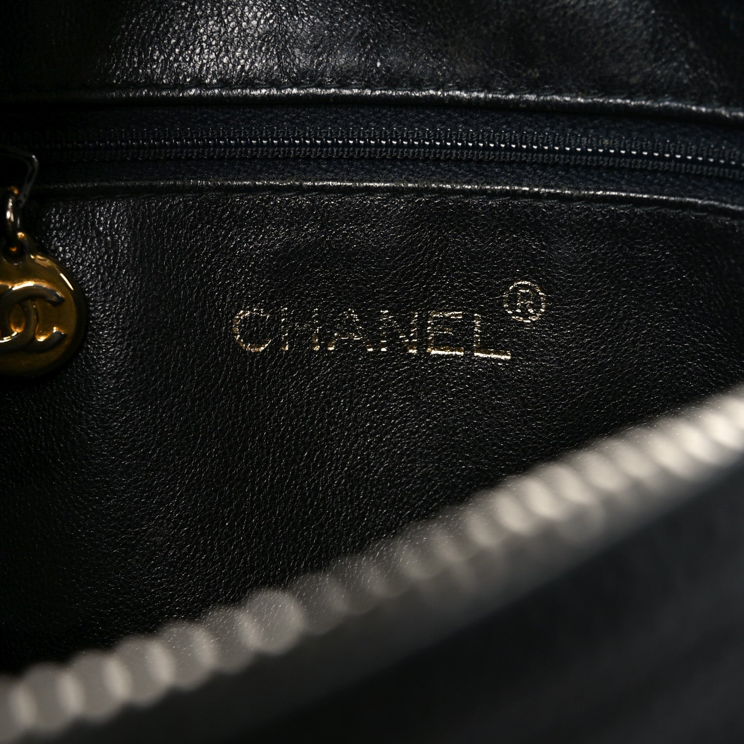 Chanel Caviar Chevron Quilted Camera Case Black 6 of 10