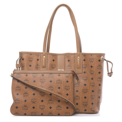 MCM Visetos Medium Liz Reversible Shopper Tote Cognac 1 of 16