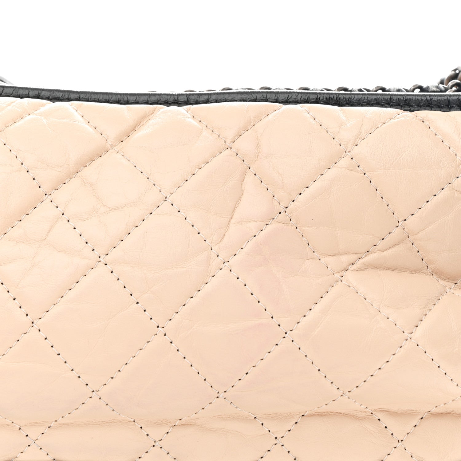 Chanel Aged Calfskin Quilted Medium Gabrielle Hobo Beige Black 8 of 10