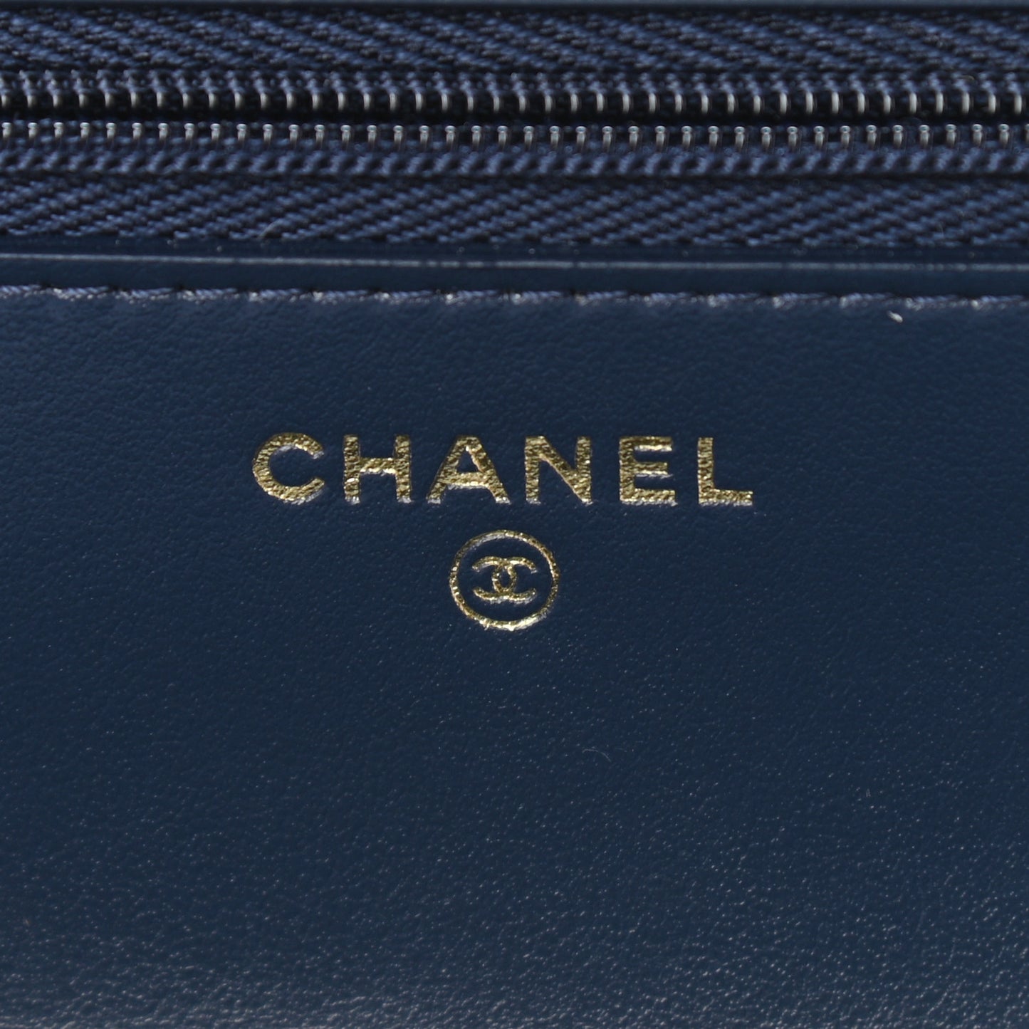 Denim Printed Wallet On Chain WOC Dark Blue