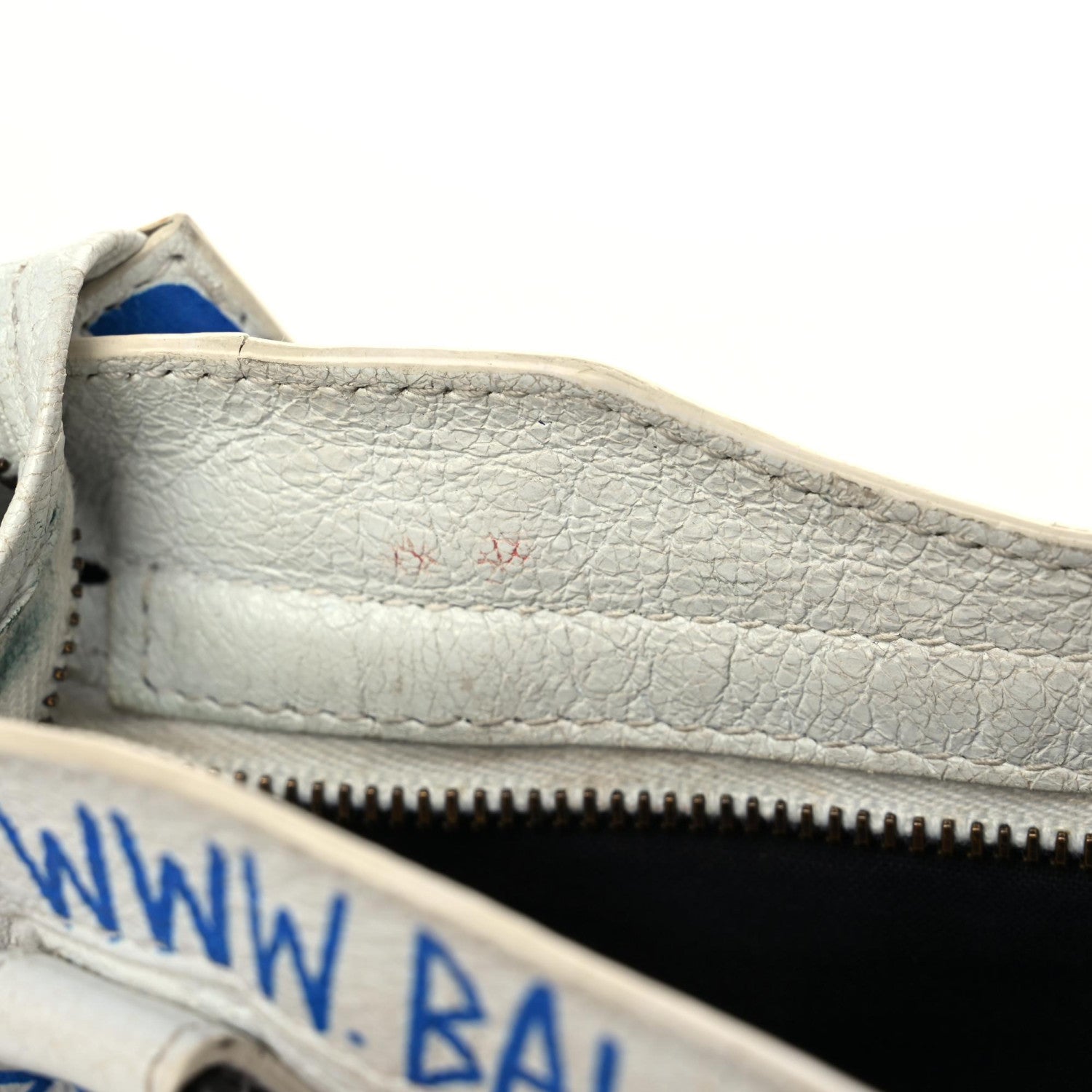 Balenciaga Agneau Graffiti All Over Classic Hardware Mini City White Bleu Rouge 29 of 31