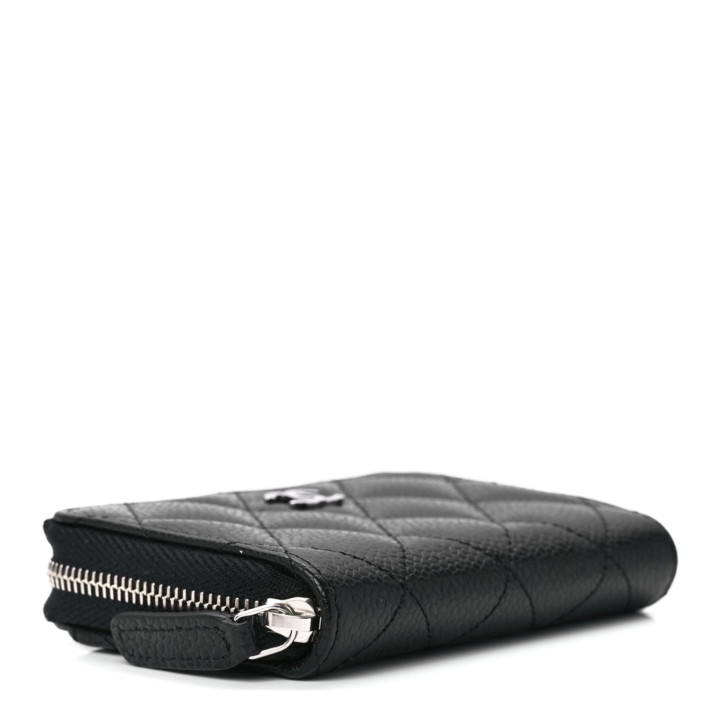 Caviar Quilted Zip Coin Purse Black