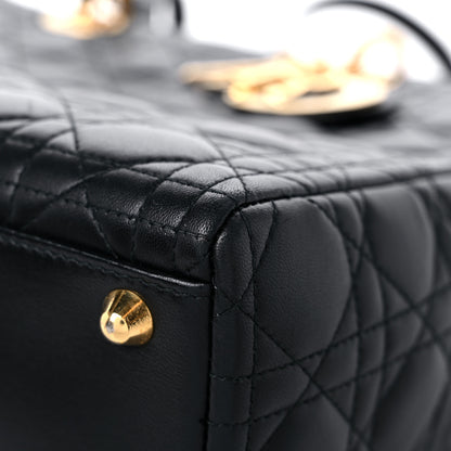 Christian Dior Lambskin Cannage Large Lady Dior Black 9 of 13