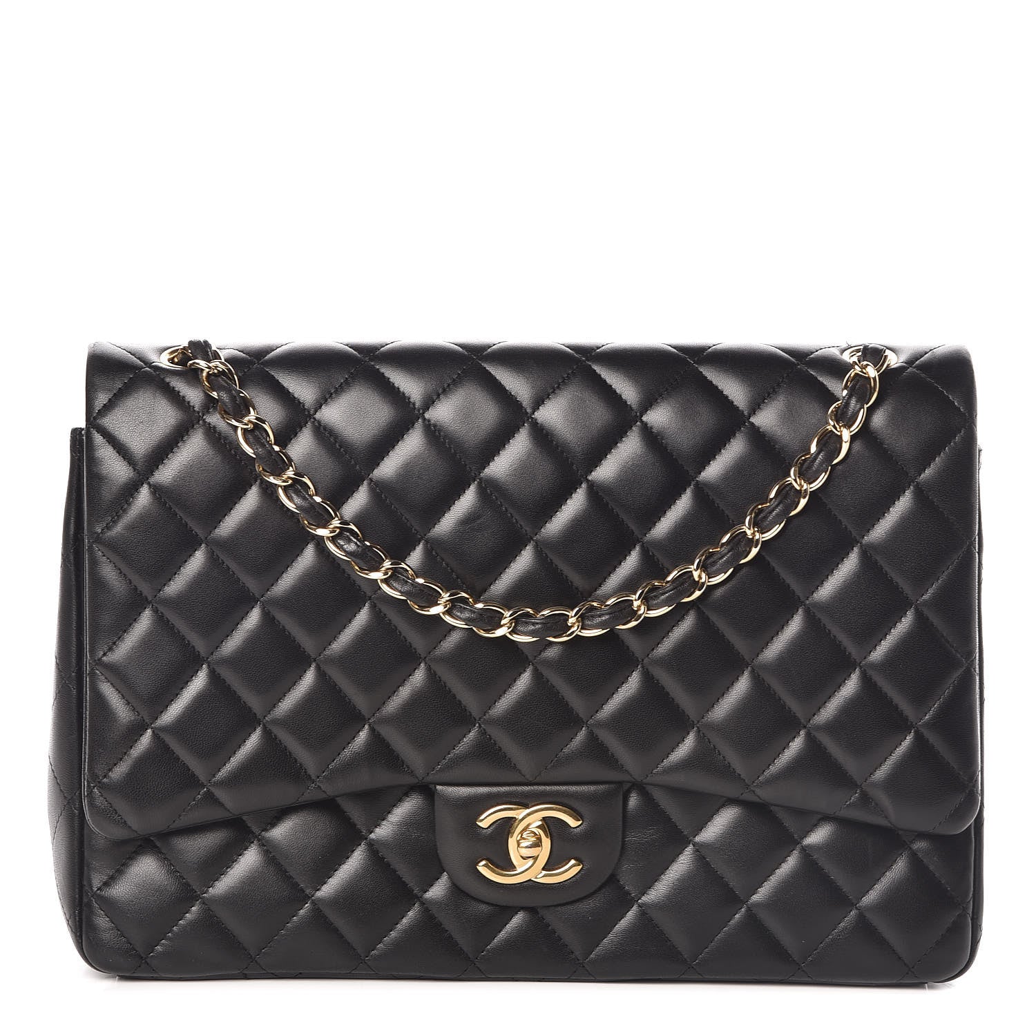 Chanel Lambskin Quilted Maxi Double Flap Black 1 of 9
