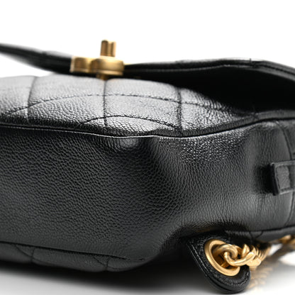 Chanel Shiny Caviar Quilted Chain Melody Backpack Black 10 of 10