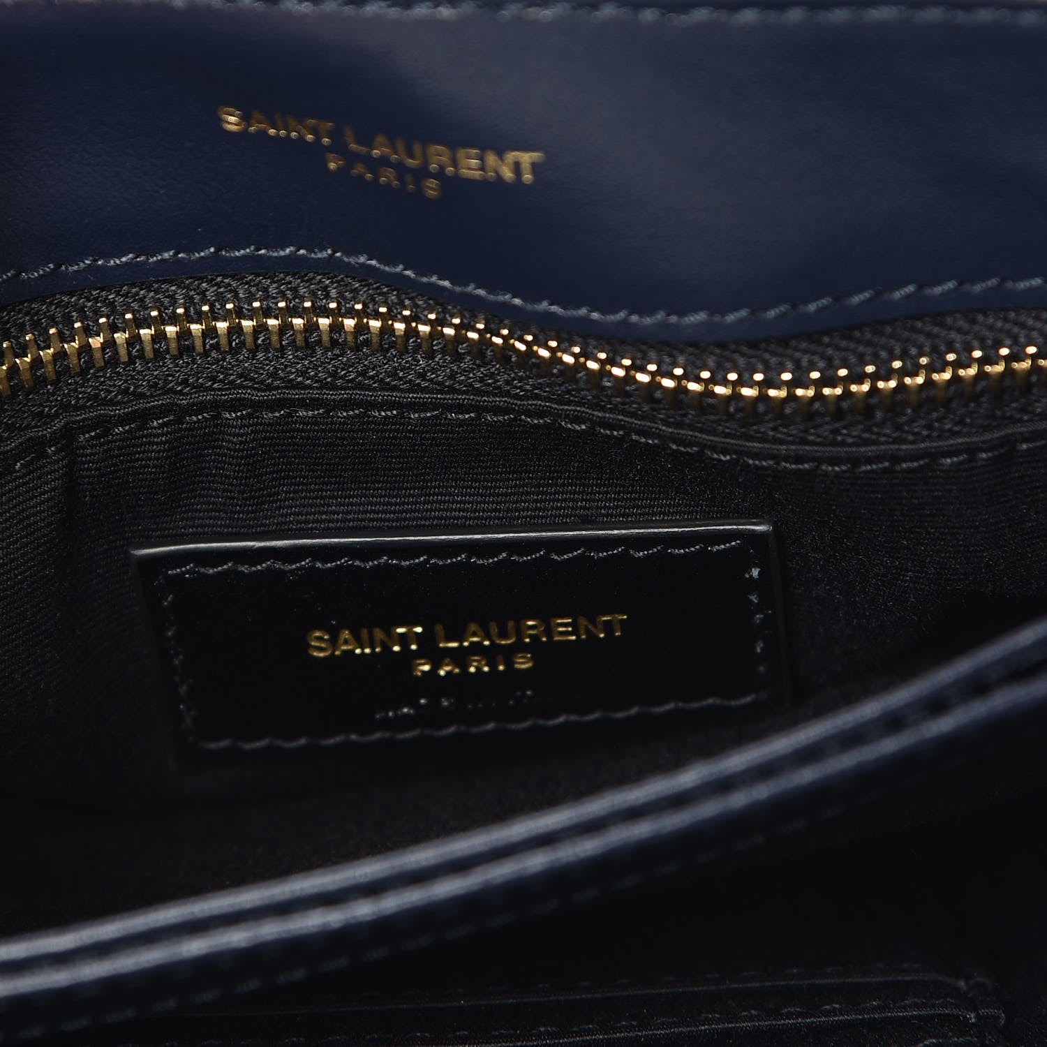 Saint Laurent Velvet Y Quilted Monogram Toy Loulou Crossbody Bag Navy 6 of 11