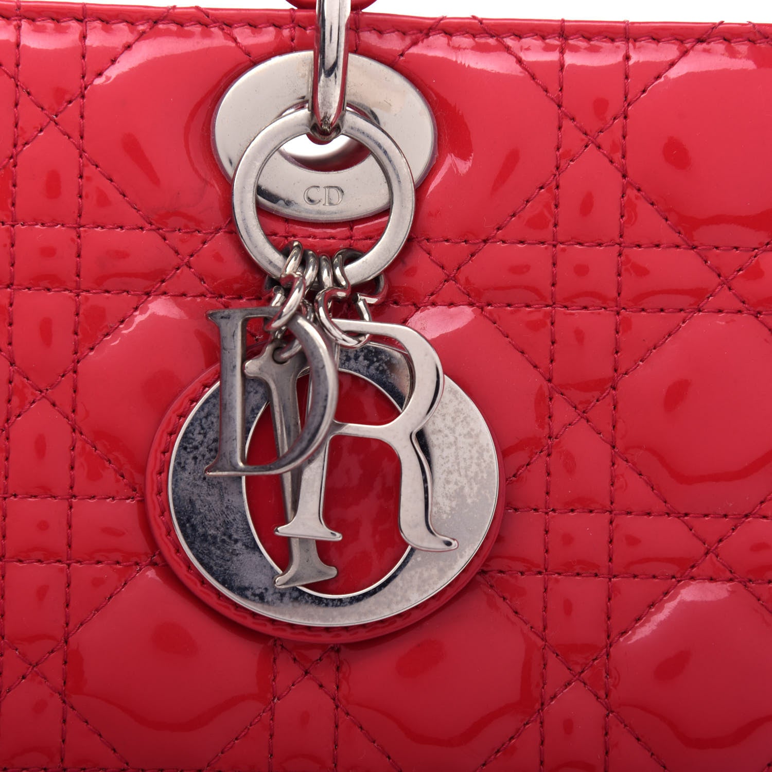 Christian Dior Patent Cannage Large Lady Dior Red 10 of 11