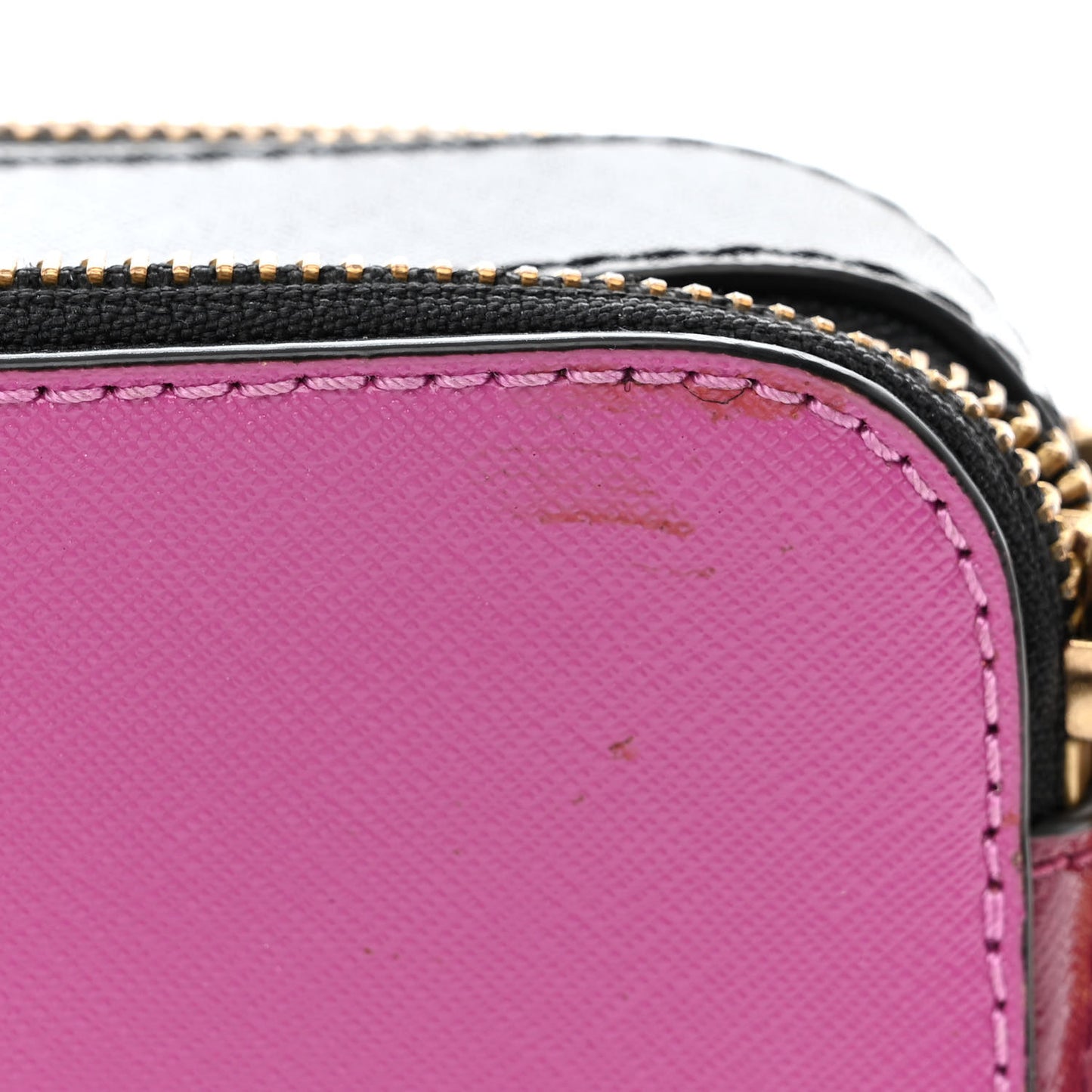 Saffiano Small Snapshot Camera Bag Purple Gold