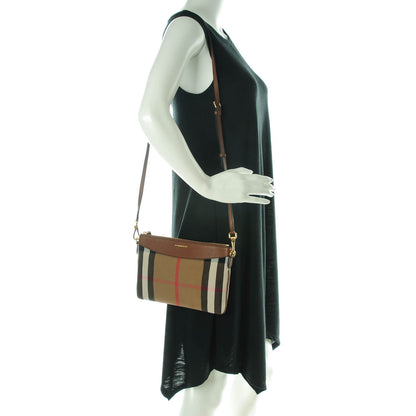 Burberry House Check Derby Peyton Crossbody Clutch Bag Tan 2 of 8