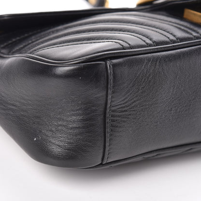 Gucci Calfskin Matelasse Small GG Marmont Shoulder Bag Black 11 of 13