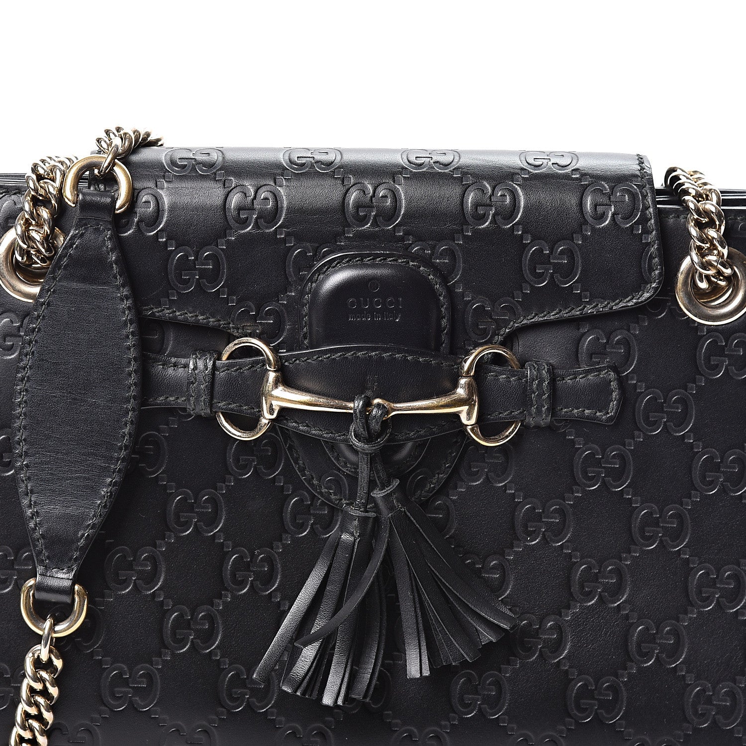Gucci Guccissima Small Emily Shoulder Bag Black 7 of 9
