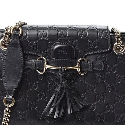 Gucci Guccissima Small Emily Shoulder Bag Black 7 of 9