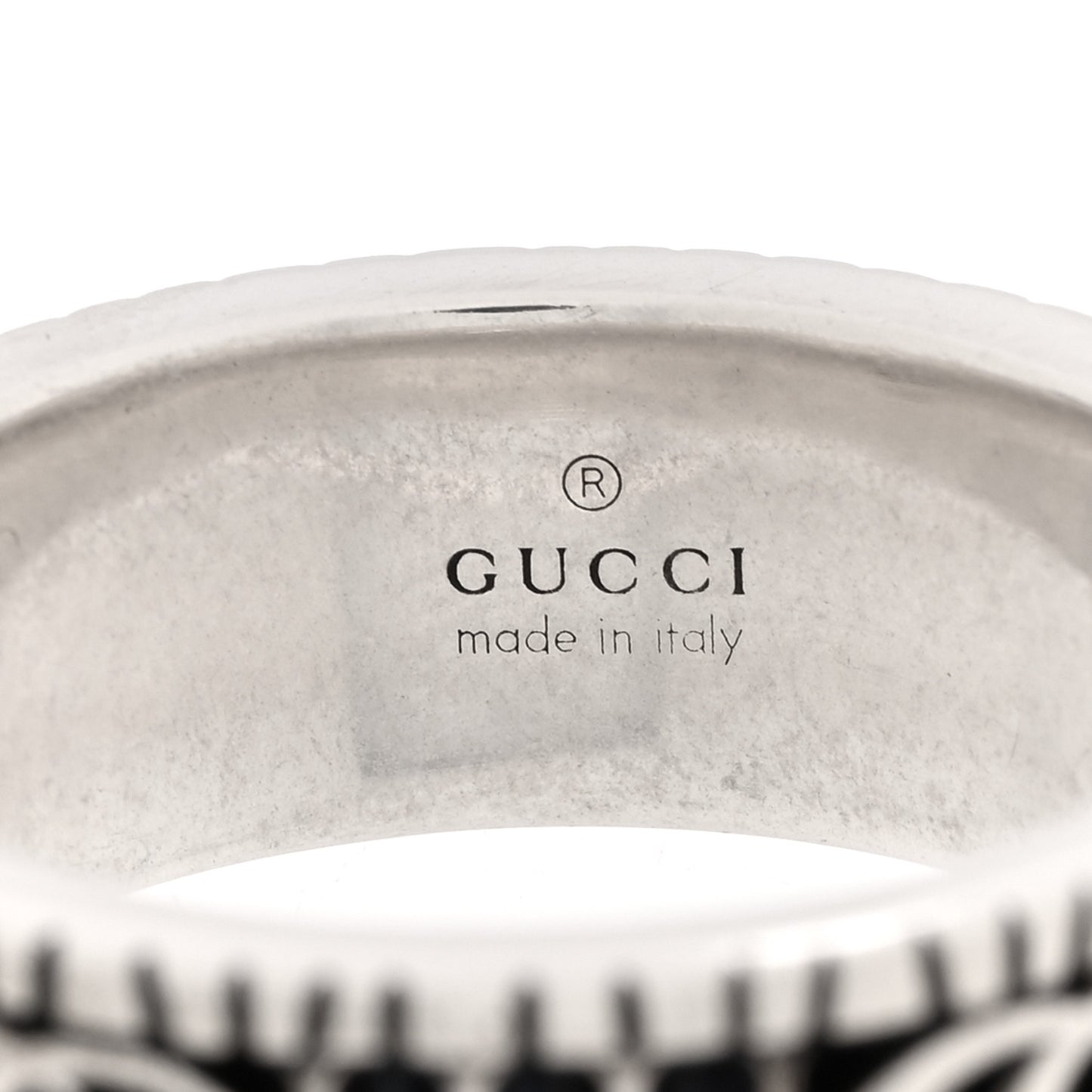 Sterling Silver Double G Band Ring 58 8.25